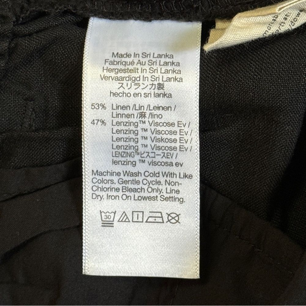 Madewell‎ | Women's The Tailored Tapered Pant in Linen-Blend - Black, Size 00T - Picture 8 of 10